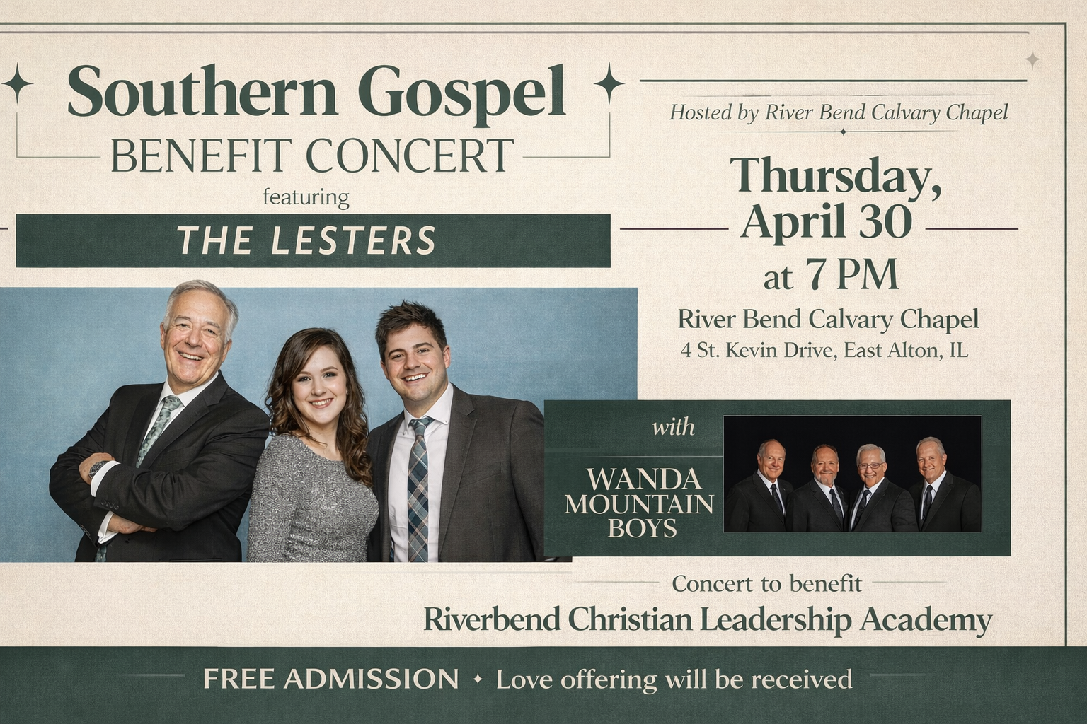 Southern Gospel Benefit Concert Poster