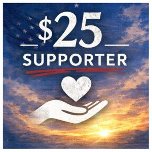 $25 supporter with heart and hand
